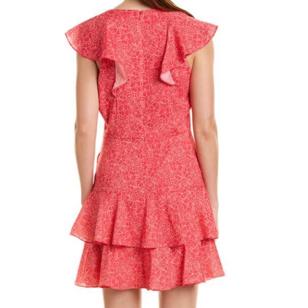 Parker 🌺 Pink Hydrangea Floral Ruffles Mini Dress - Picture 10 of 11